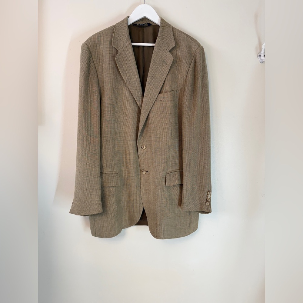 Polo Ralph Lauren Men’s Sport Coat Made in Italy 44 Long Tan Beige EUC